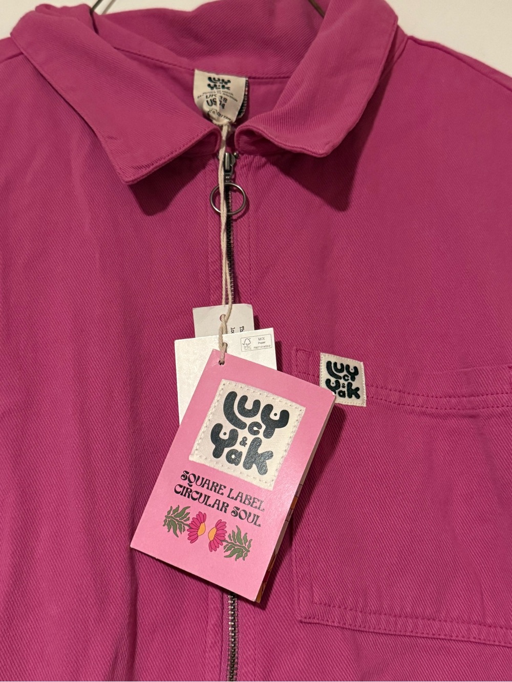 NWT Lucy & Yak Pink Short-Sleeve Jumpsuit UK18/US14 - Picture 4 of 10